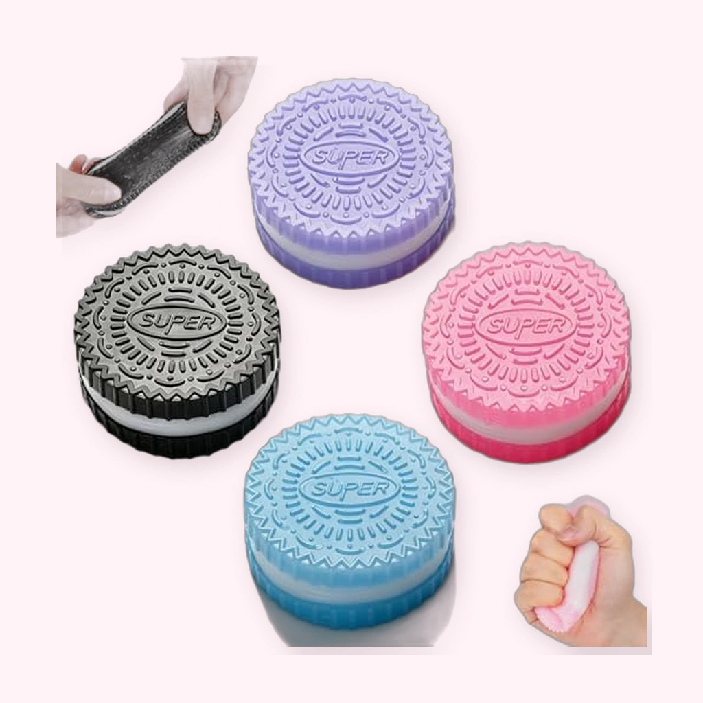 Cookie Mochi Squishy 4 Pack, Soft Squeeze Stress Toy