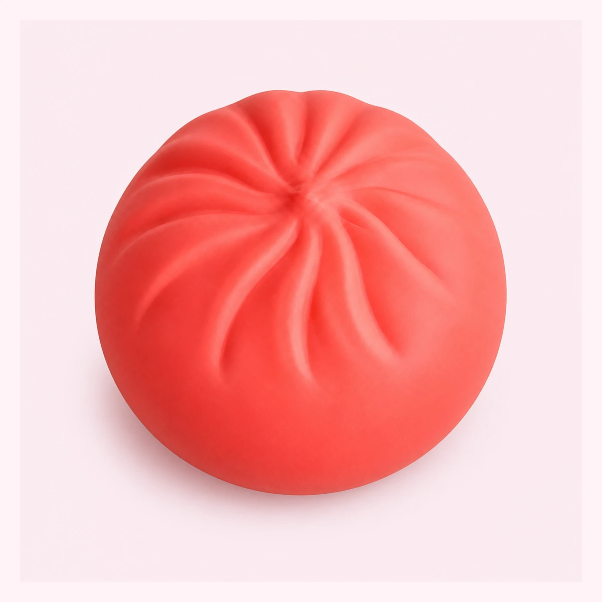 Coral Dumpling Squishy, Plump Pleated Bun Stress Toy