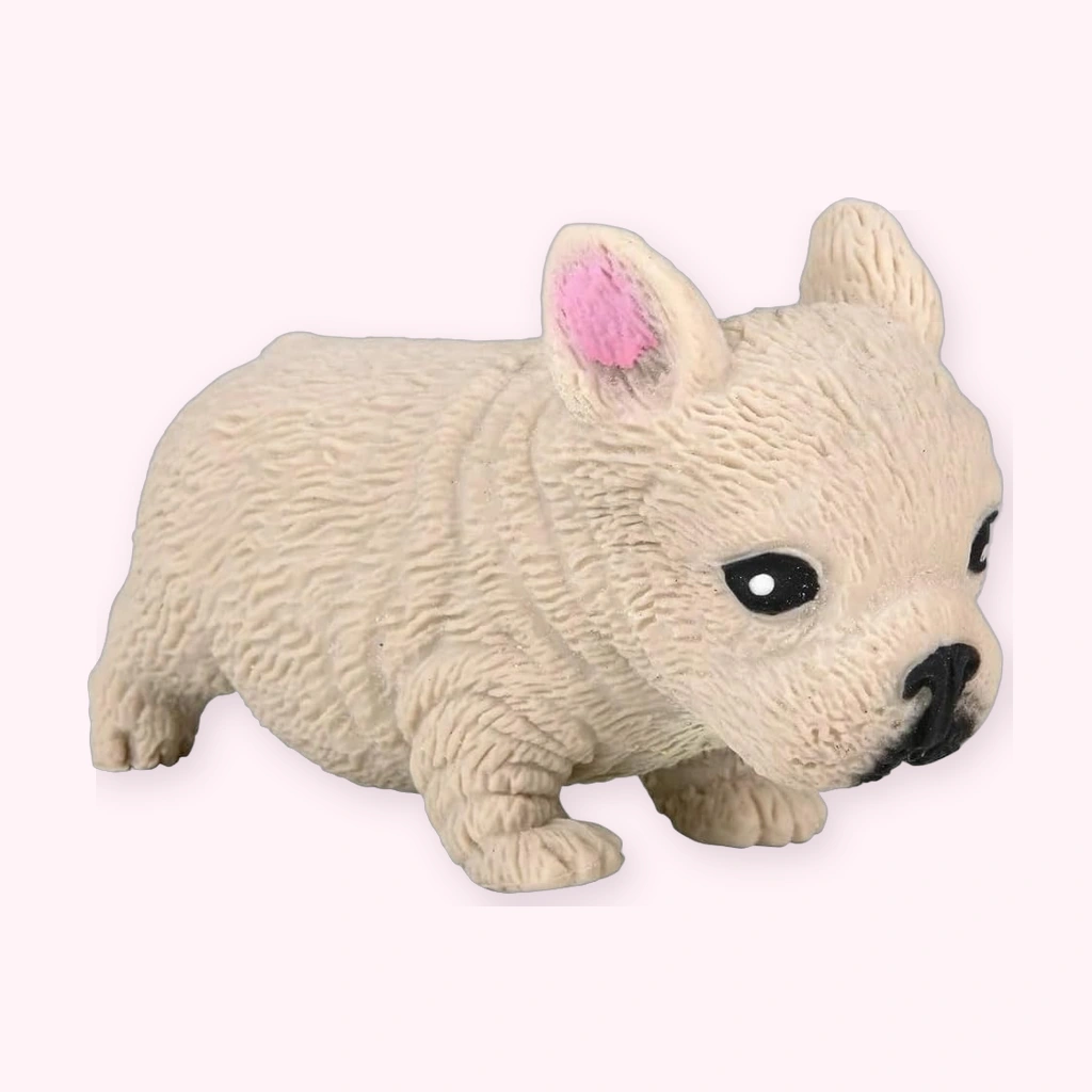 Cream French bulldog stretchy textured dog squishy