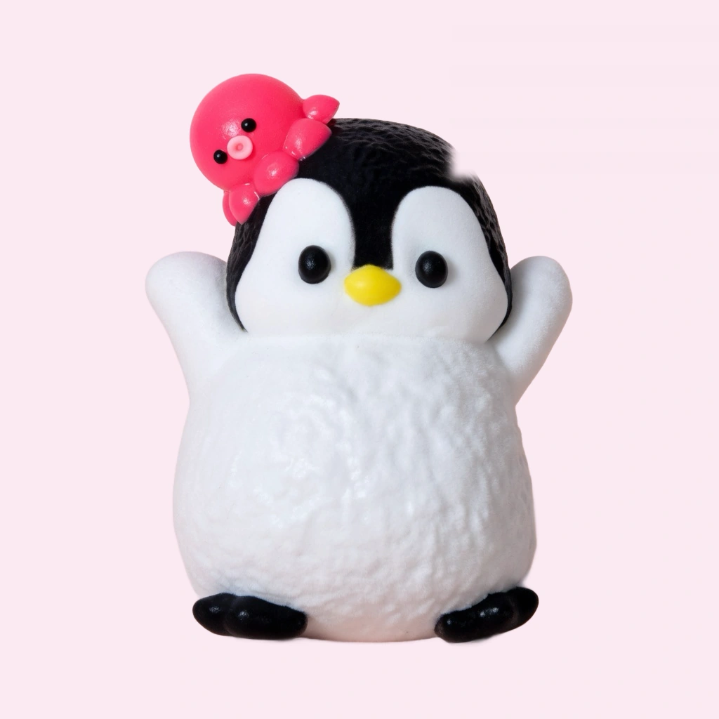 Pinguin-Squishy — weich und gleichmäßig im Rücksprung