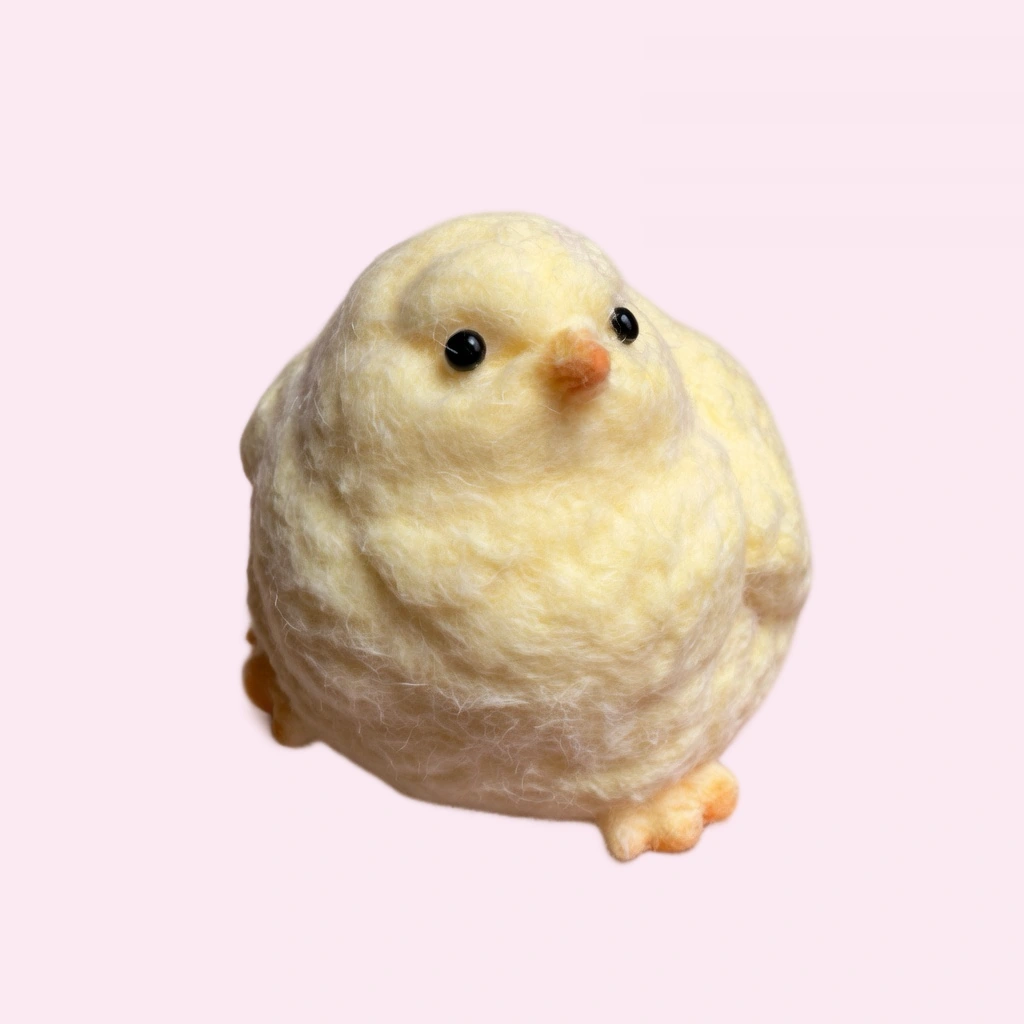 Fuzzy Cream Chick Squishy, Plump Soft Squeeze Sensory Toy