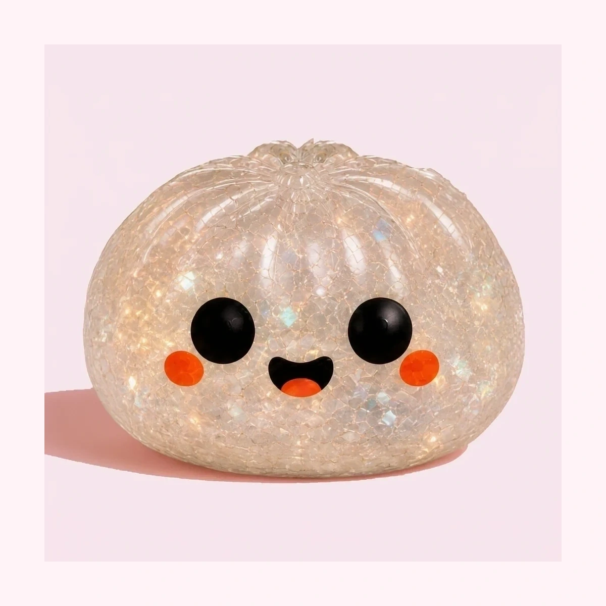 Glitter Ghost Squishy Toy — Bead-Filled Halloween Stress Ball