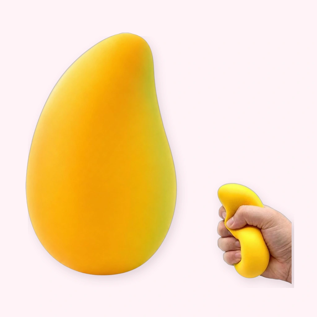 Giant yellow mango squishy squeeze stress relief toy