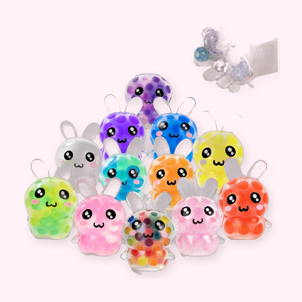 Gift Box Bunny Squishy 12 Pack Water Bead Kawaii Toy Set