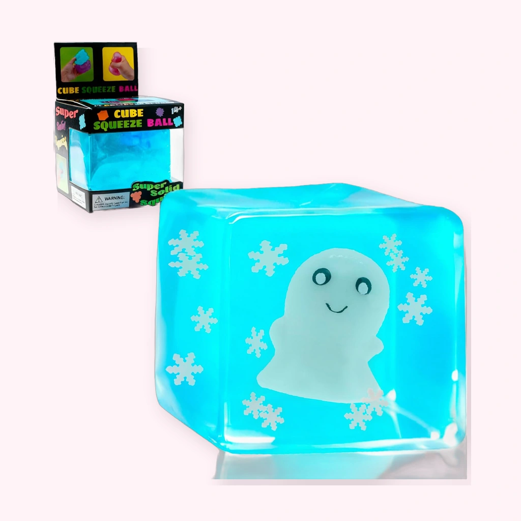Glow In The Dark Ghost Squishy Cube Jelly Squeeze Toy