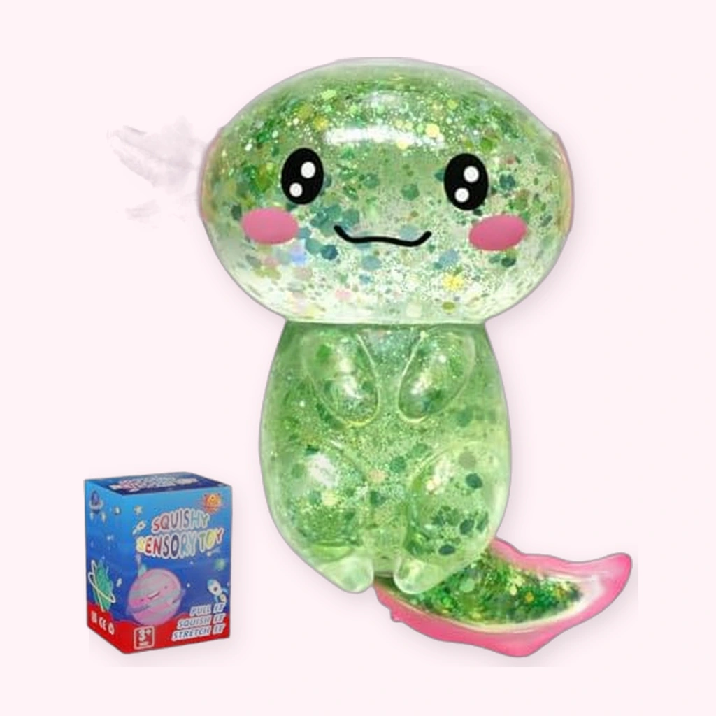 Green stretchy axolotl water bead squishy ball