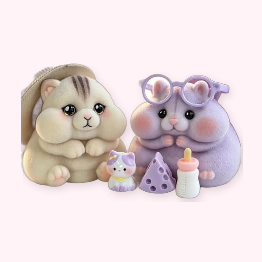 Hamster And Cat Squishy 2 Pack Slow Rising Stress Set