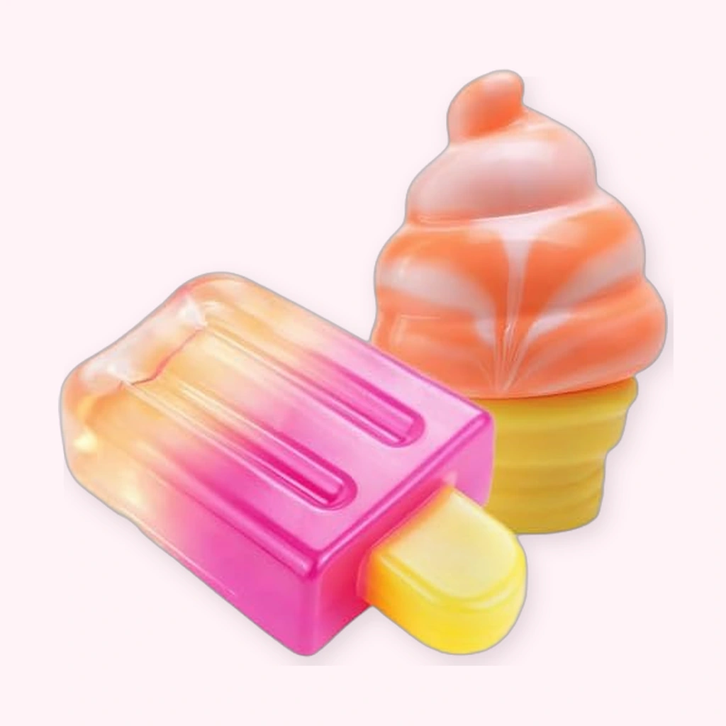 Ice Cream Cone Squishy and Popsicle Squeeze Toy Set
