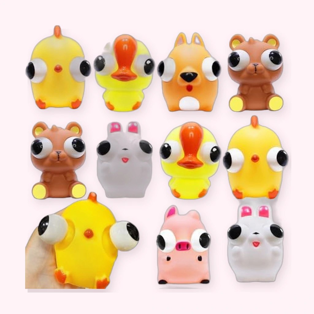 6 pack jumbo animal eyeball squishy squeeze toys