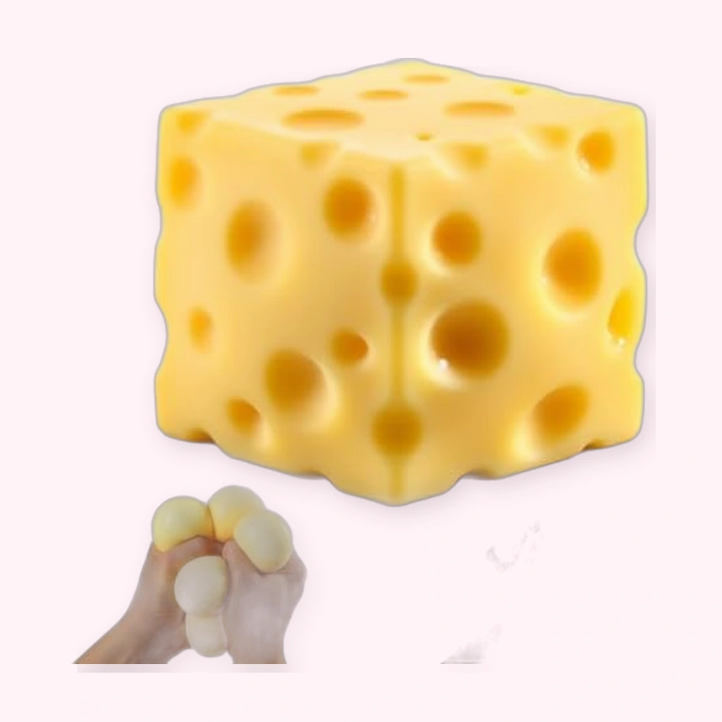 Jumbo Cheese Squishy, Big Two-Hand Block to Sink Into