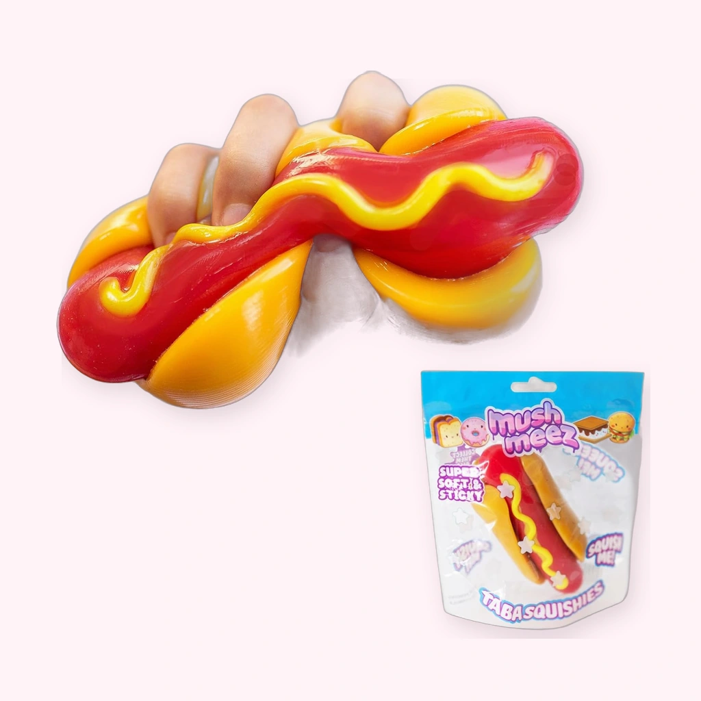 Jumbo hot dog squishy 5 inch slow rising squeeze stress relief toy