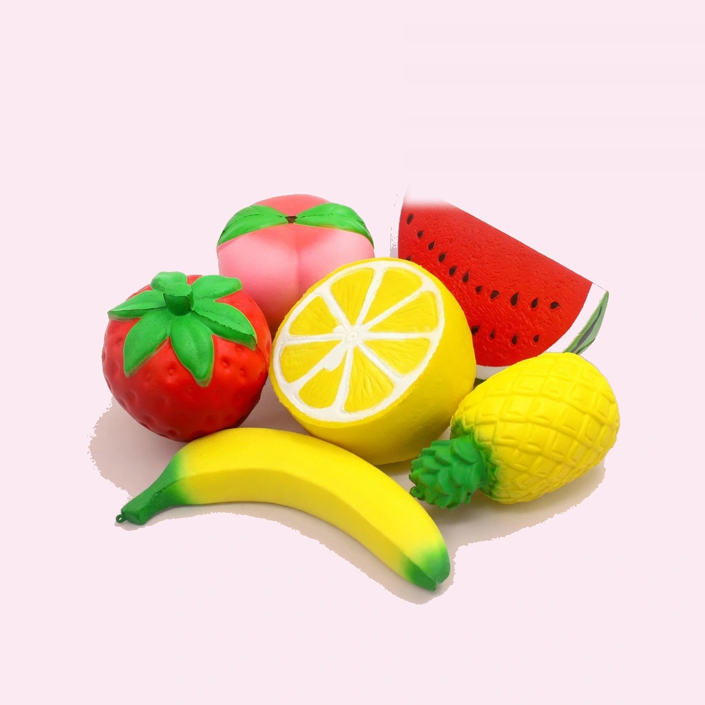 Jumbo Lemon Squishy Slow Rising Fruit Set, 6 Soft Squeeze Toys