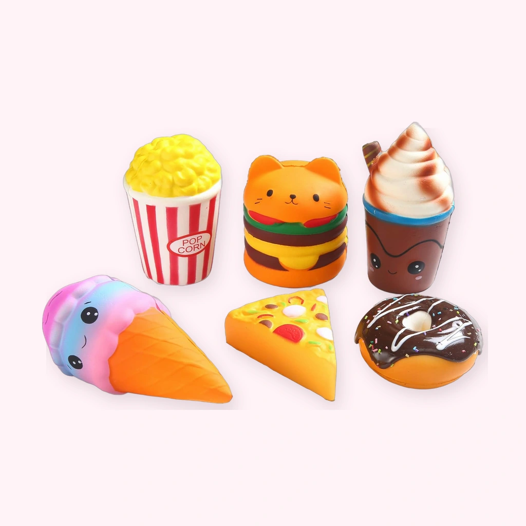 Jumbo pizza squishy six pack big slow rising food toys
