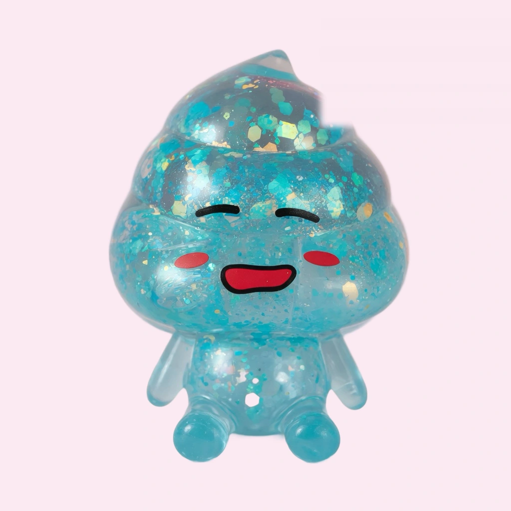 Jumbo Poop Squishy - Clear Glitter Squishy Character Toy