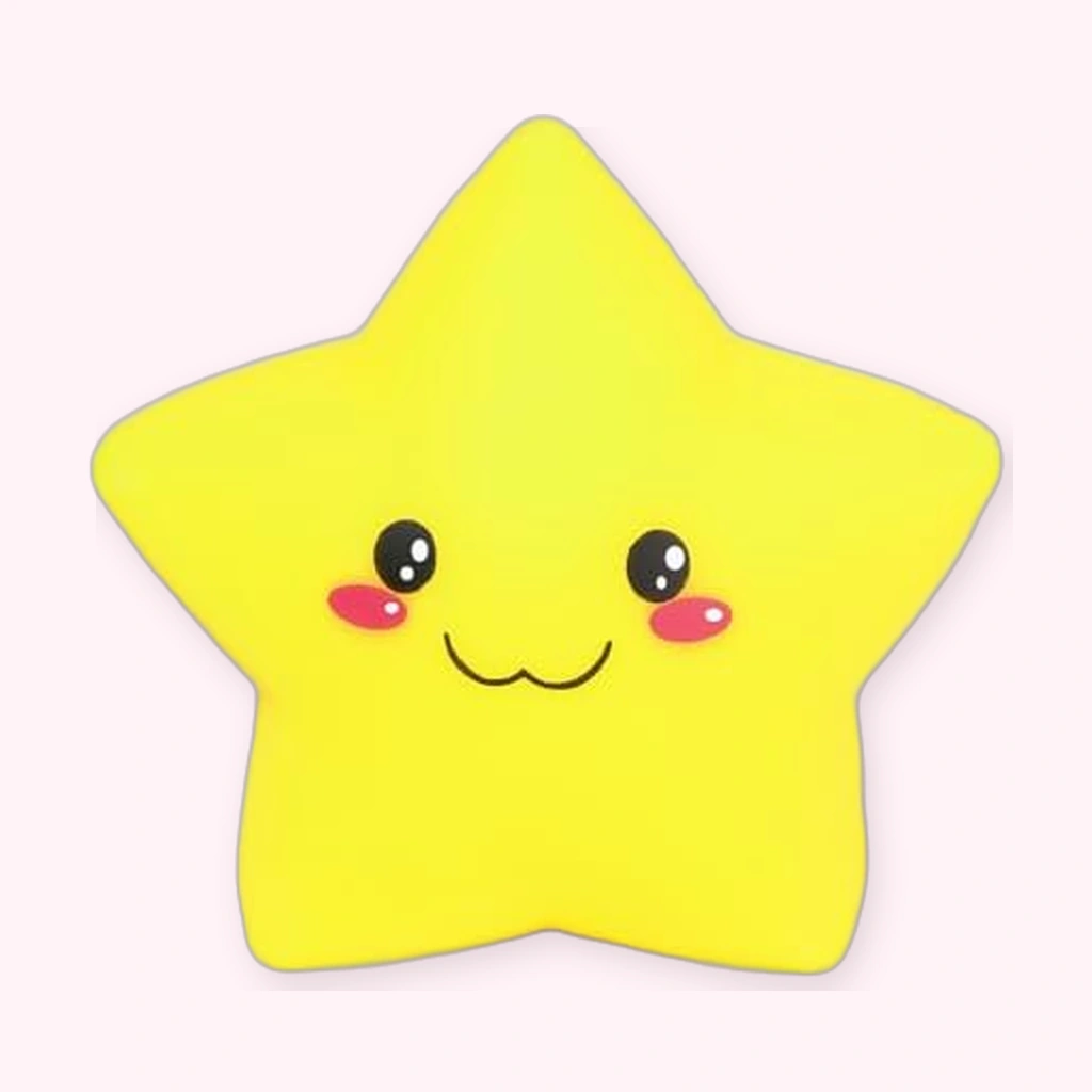 Jumbo Star Squishy Stress Ball with Smiley Face - Soft Squeeze Toy