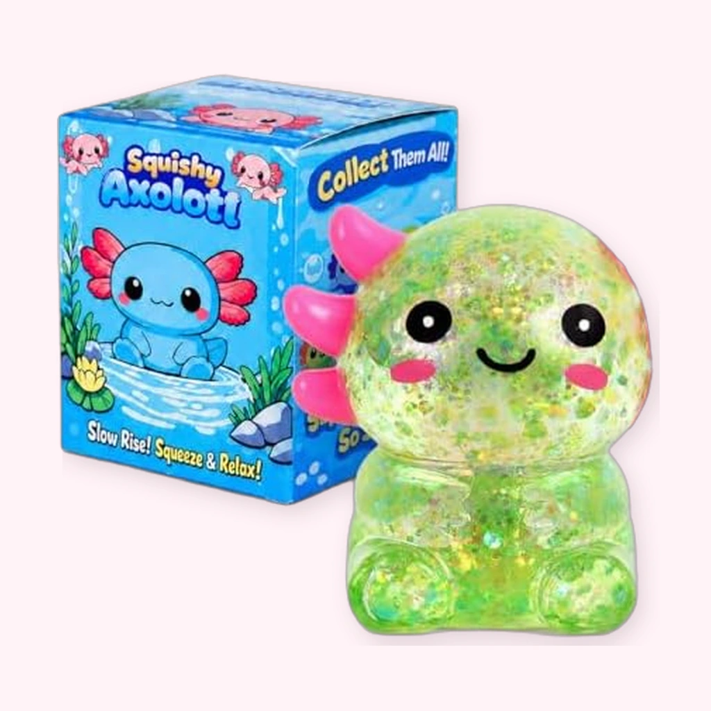 Kawaii Axolotl Squishy: Big-Eyed Squeeze Fidget