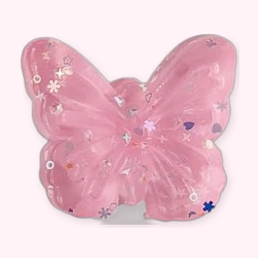 Kawaii Butterfly Squishy Pink Clear Slow Rising Fidget Toy