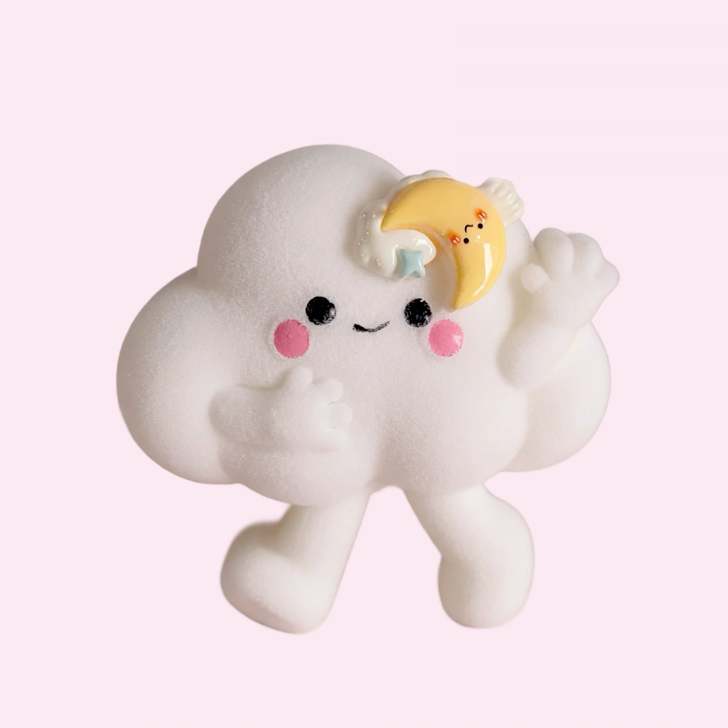 Kawaii Cloud Squishy with Moon, Slow Rising Mochi Squishy Toy