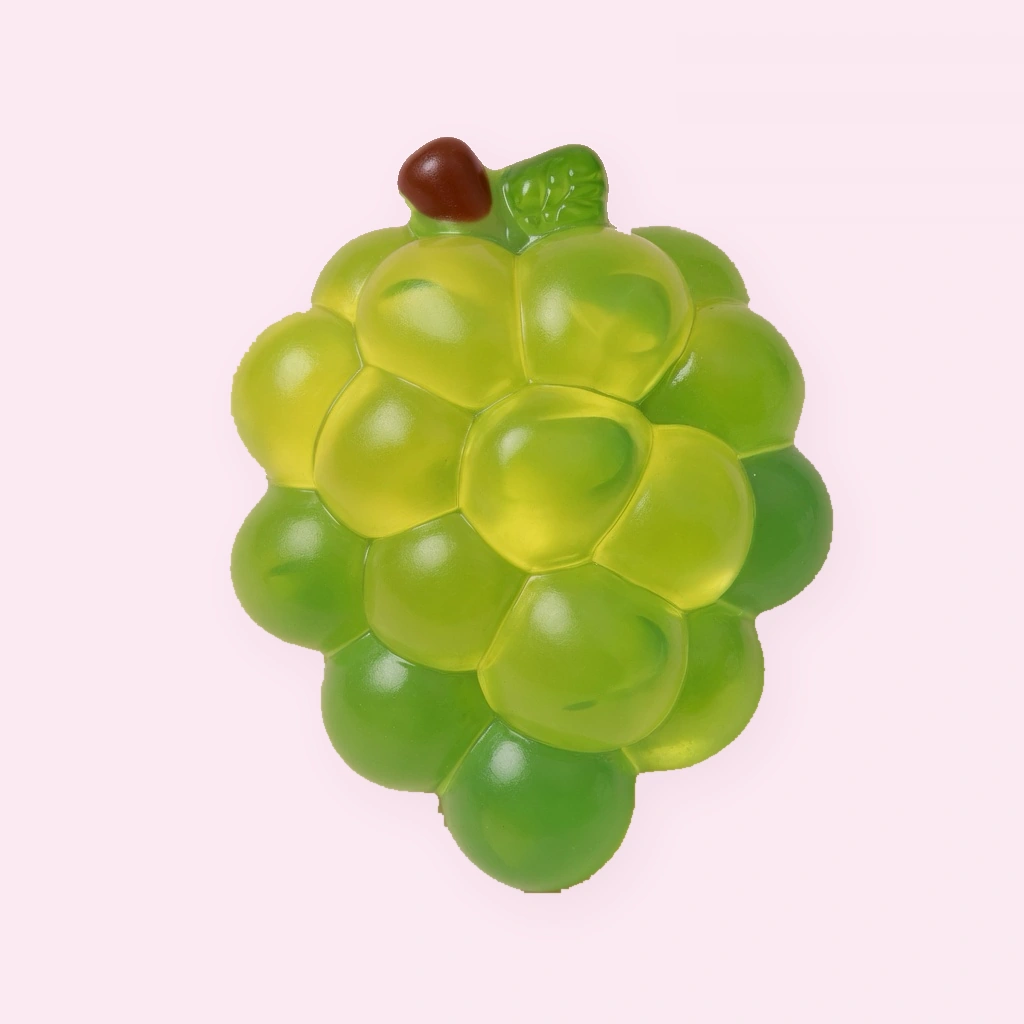 Kawaii Grape Squishy, Clear Jelly Fruit Sensory Fidget Toy
