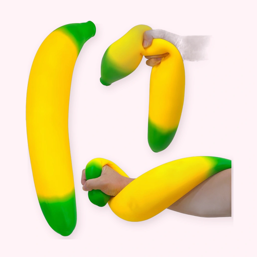 Large Banana Squishy, Big Soft Fruit That Slowly Puffs Back