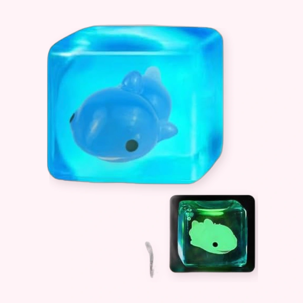 Luminous Dolphin Squishy Ice Cube - Slow Rising Fidget Stress Toy