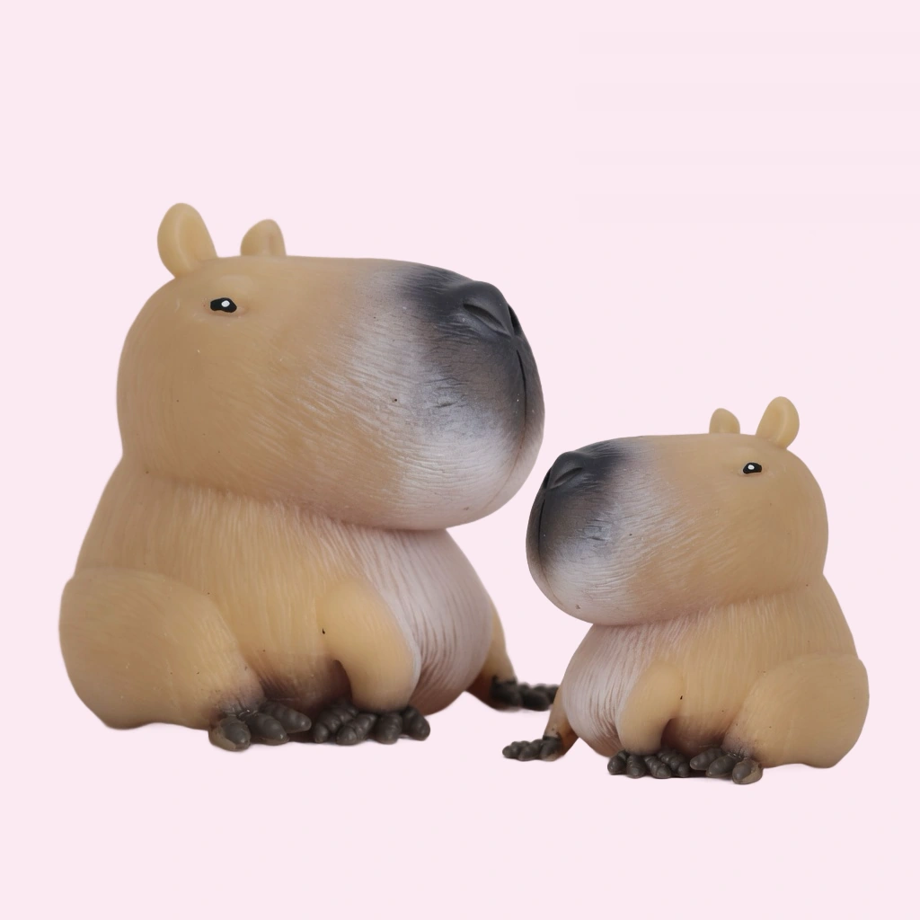 Mama and Baby Capybara Squishy Soft Squeeze Sensory Toy Set