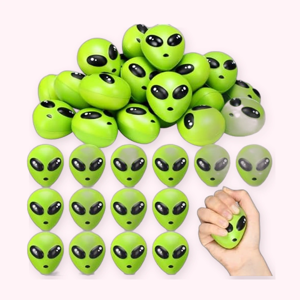 Mini alien squishy stress balls bulk 24 pack party favors