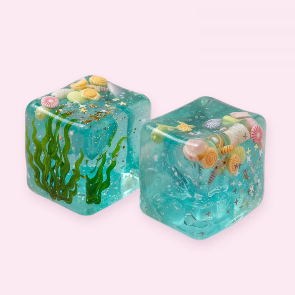 Mini Marshmallow Squishy 2 Pack Glow Ice Cube Squeeze Toy