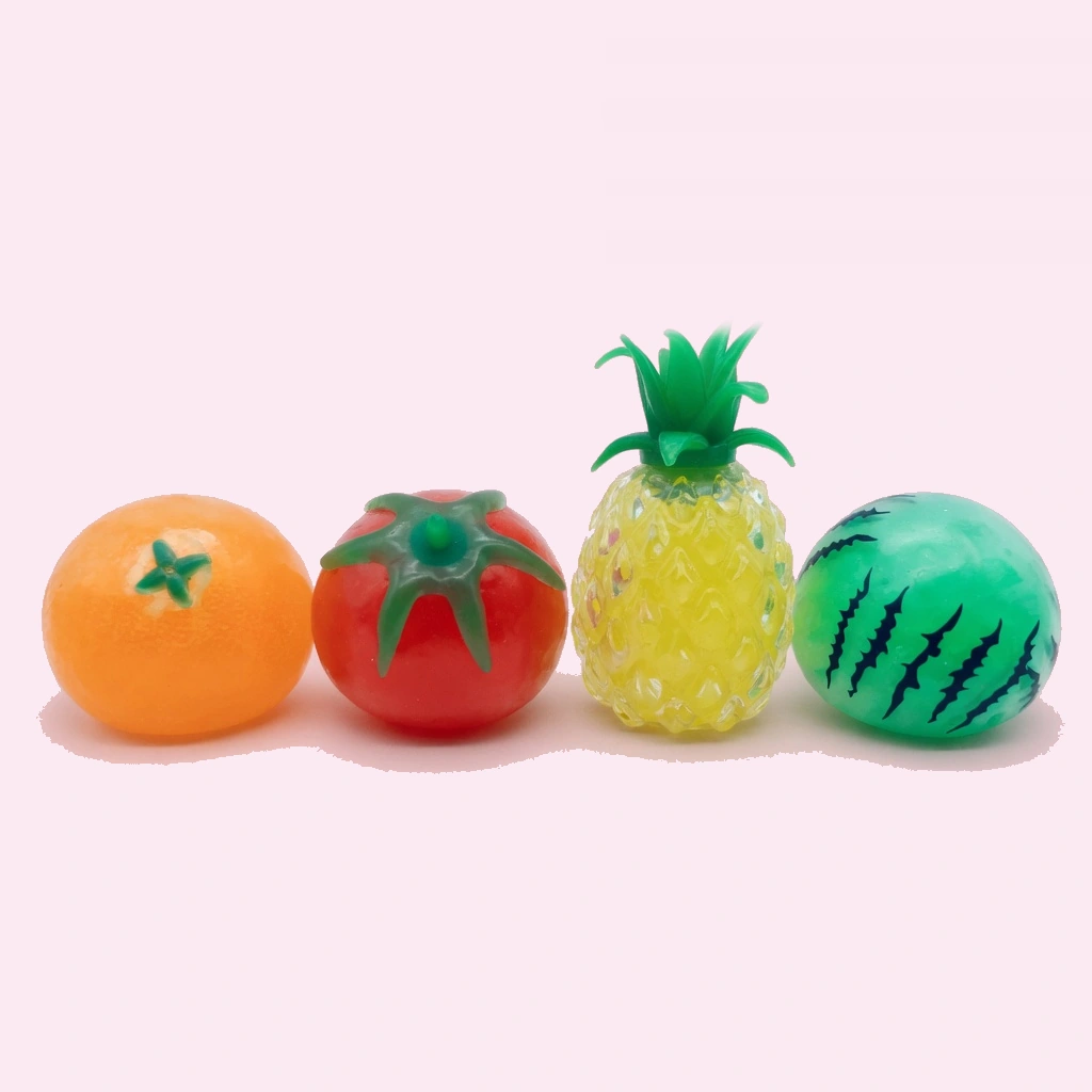 Mini Orange Squishy 4 Pack Squeeze Fruit Fidget Toys