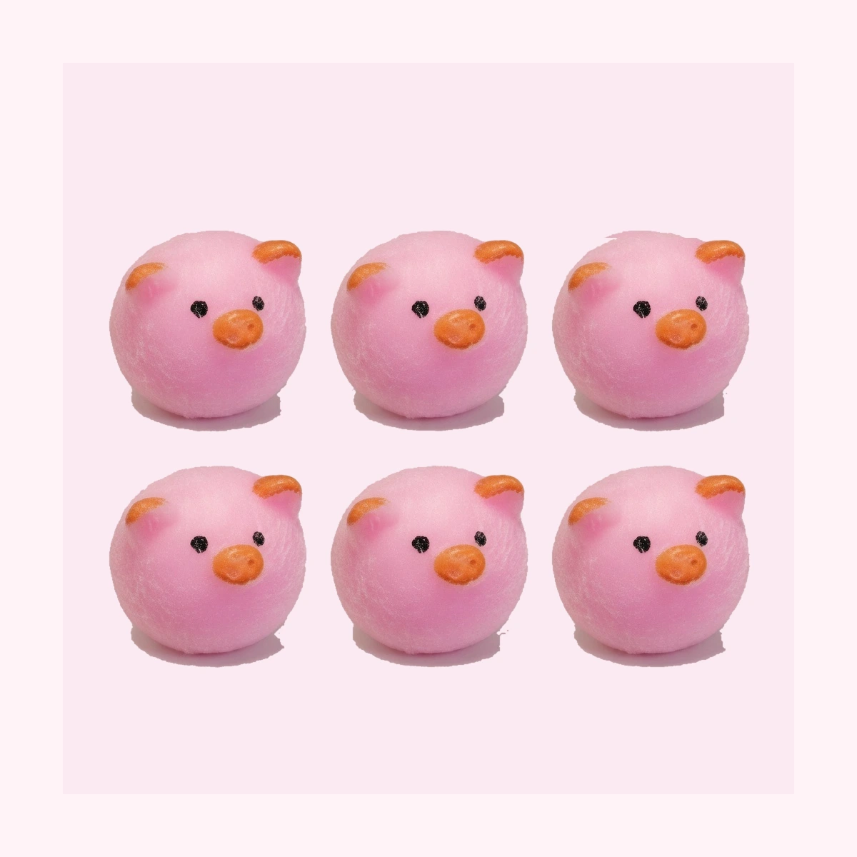 Mini Pig Squishy 6 Pack Fuzzy Mochi Squishy Fidget Toys