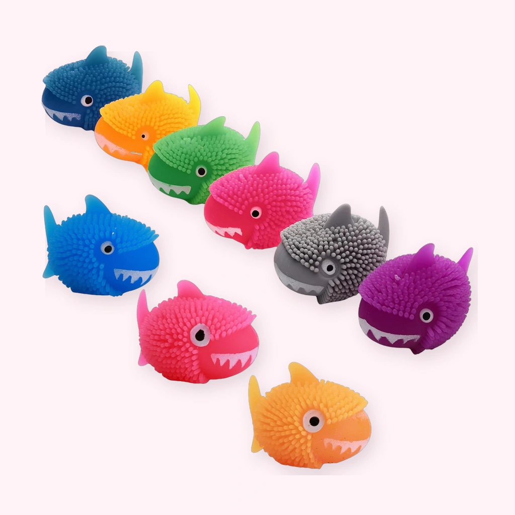 Mini puffer shark squishy 24 pack colorful party favor squishies