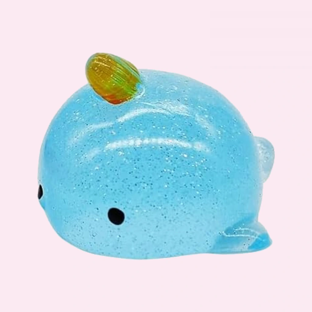 Mini Whale Squishy Glitter Narwhal Pocket Stress Toy