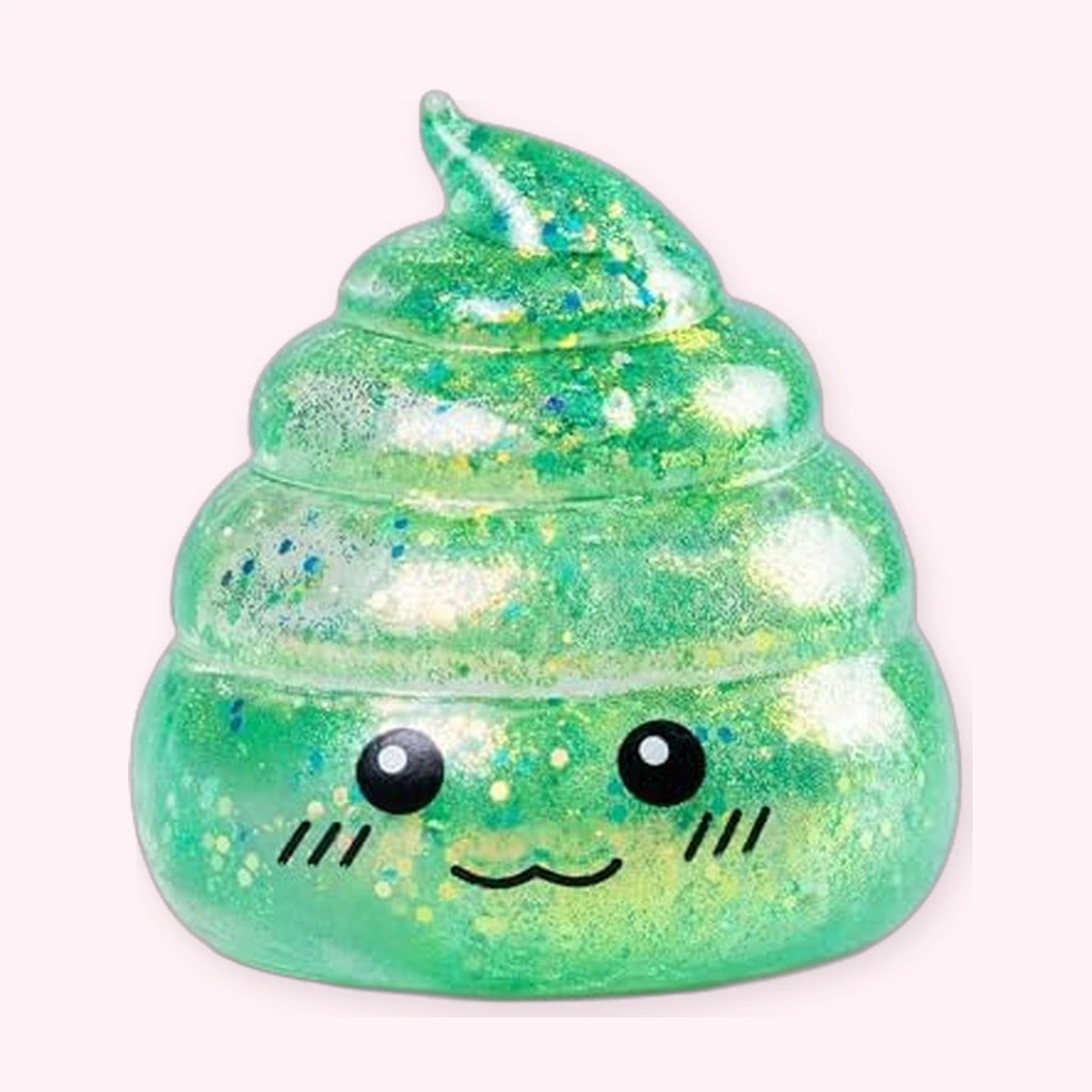 Mint Green Poop Squishy Sugar Ball - Glitter Fidget Toy