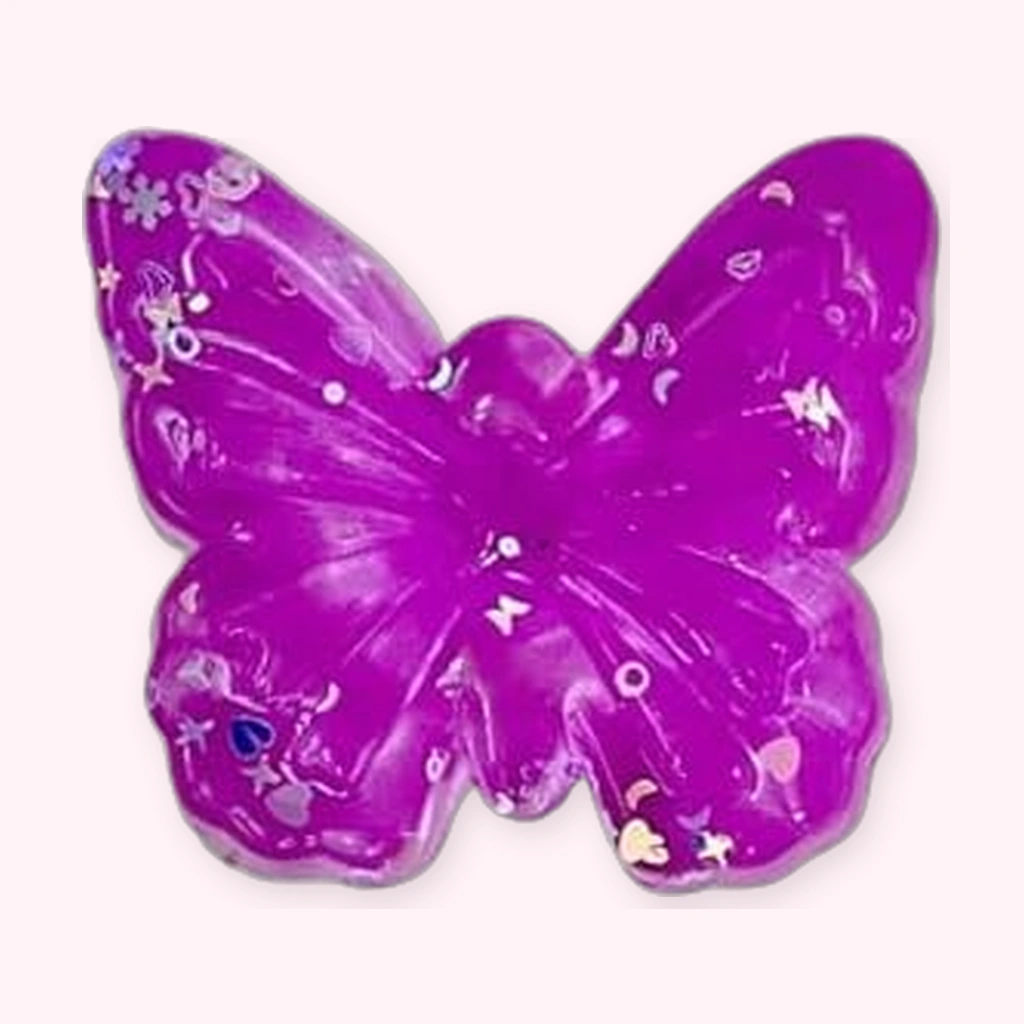 Mochi Butterfly Squishy Purple Glitter Squeeze Sensory Toy