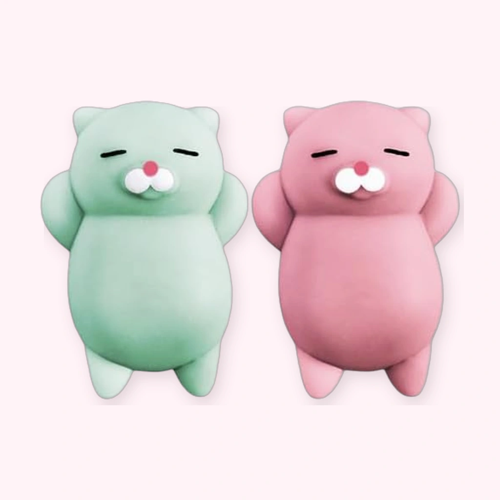 Mochi Cat Squishy Set, 2 Pack Mini Kawaii Squeeze Stress Toys