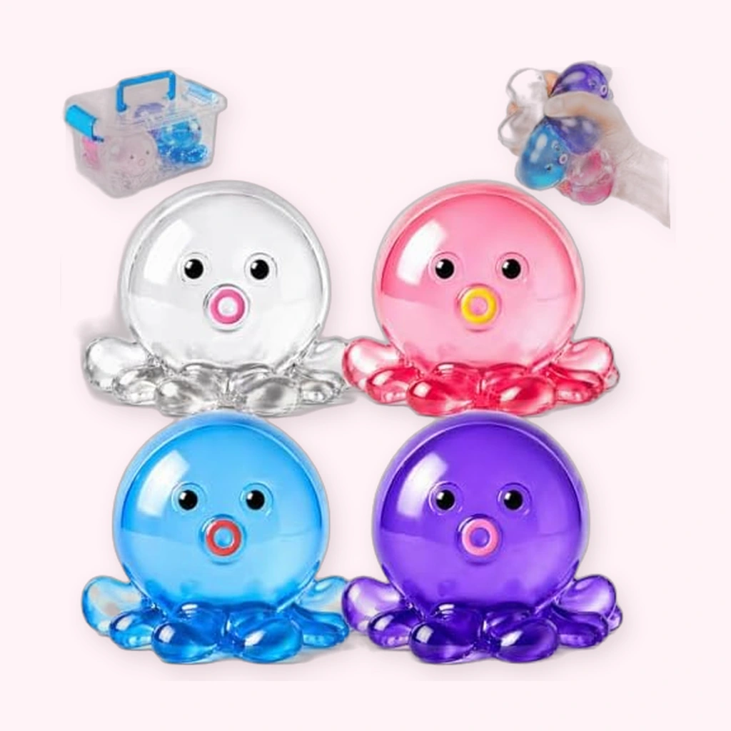 Mochi Octopus Squishy, 4 Pack Soft Squeeze Stress Toys