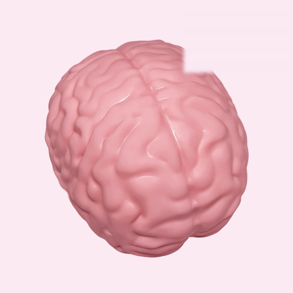 Moldable giant pink brain squishy squeeze stress toy