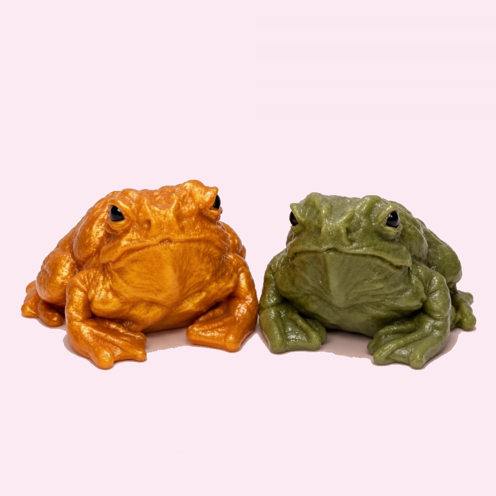 Moldable frog squishy toad 2 pack orange and green squeeze stress toy
