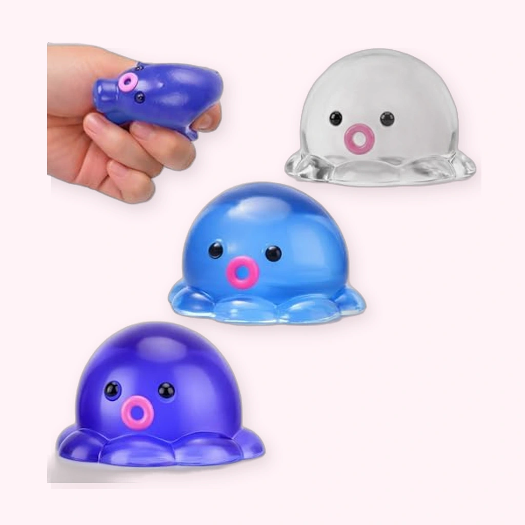Octopus Squishy 3 Pack, Soft Mochi Stretchy Fidget Toys