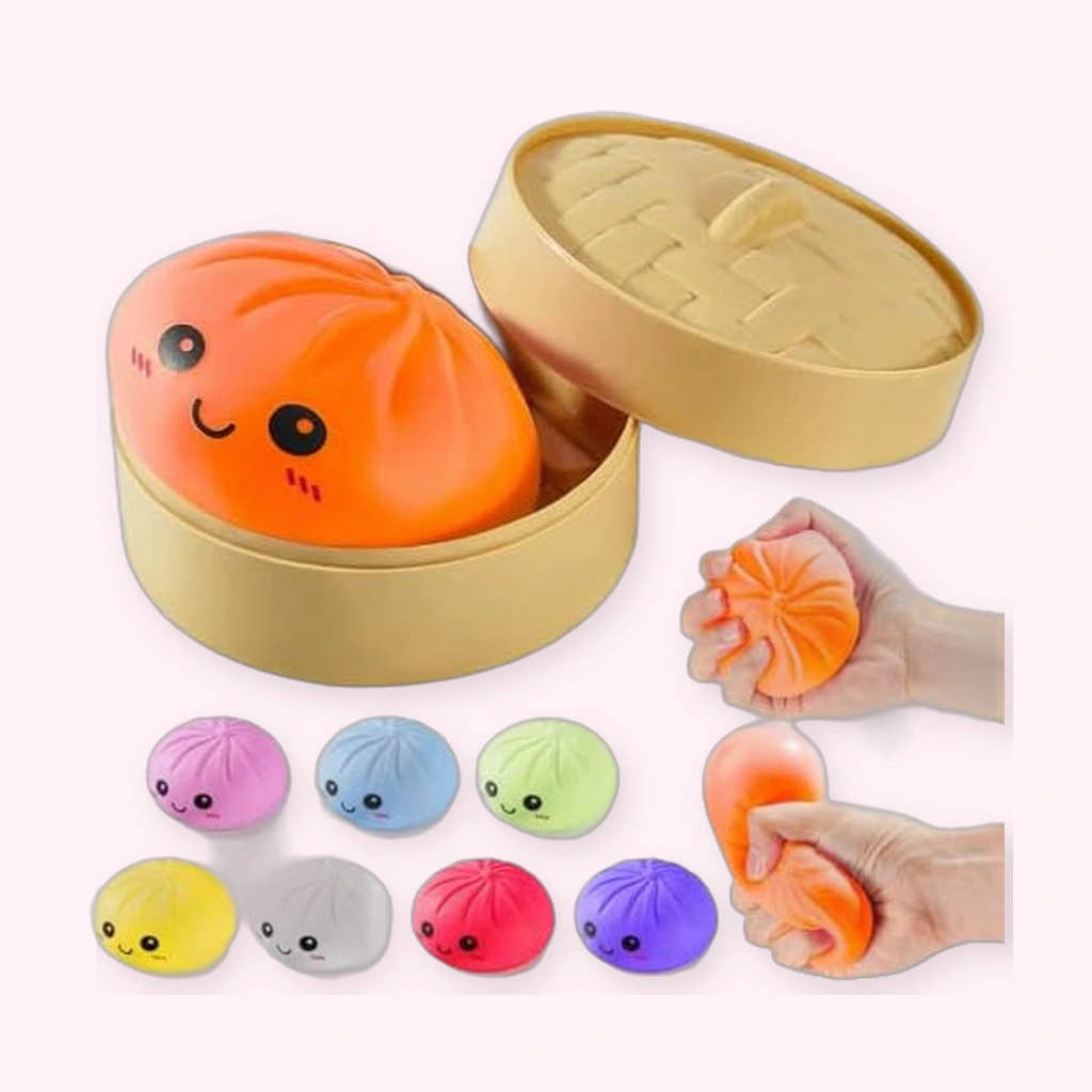 Orange Jumbo Pea Pod Squishy, Slow Rising Dumpling Stress Toy