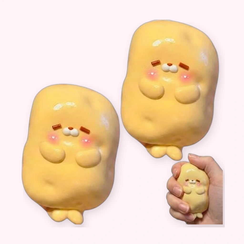 Yellow potato seal squishy 2 pack soft squeeze stress relief toy
