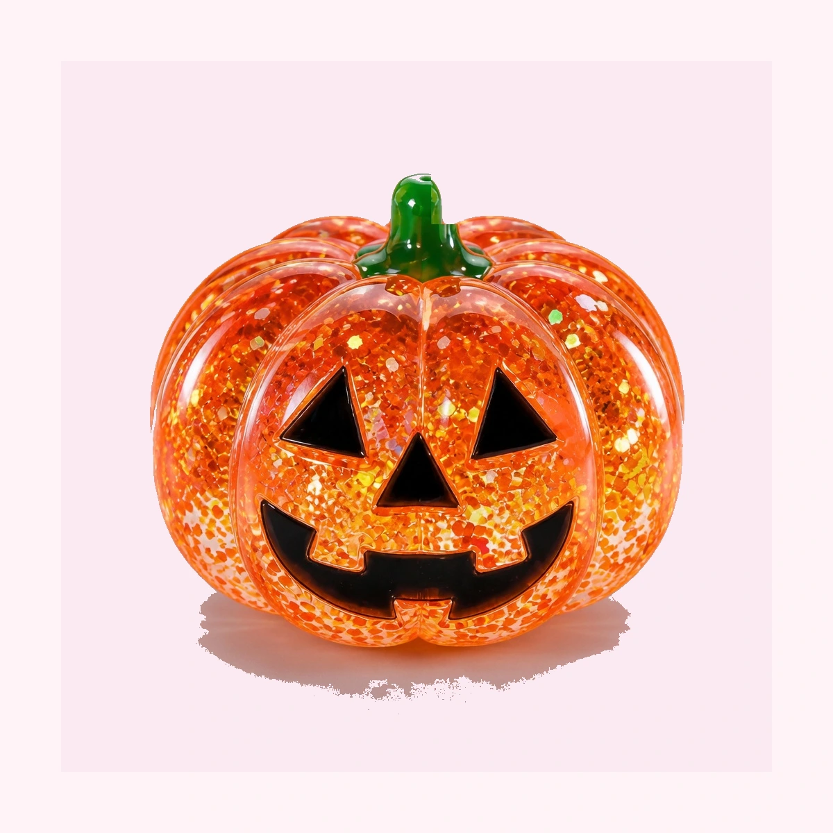 Pumpkin Squishy — Halloween Glitter Jack-o'-Lantern Slow-Rising Stress Toy
