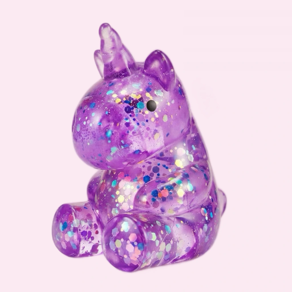 Purple Glitter Unicorn Squishy Squeeze Slow Rising Toy