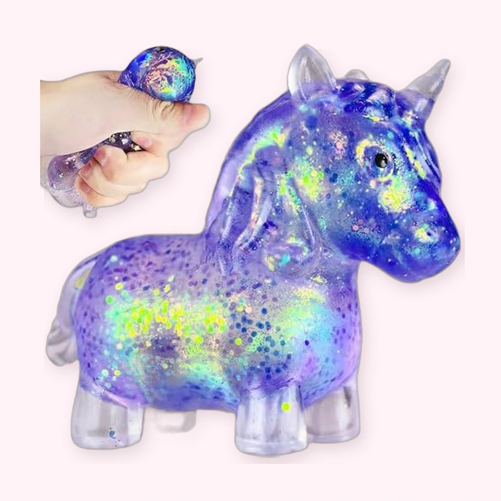 Purple Unicorn Squishy Galaxy Glitter Squeeze Stress Toy