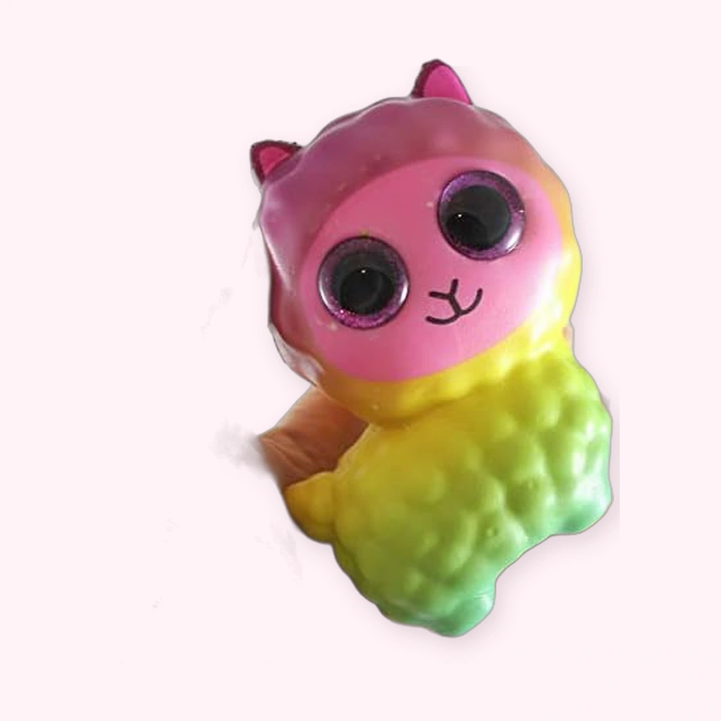 Rainbow Llama Squishy, Kawaii Glitter Sensory Squeeze Toy