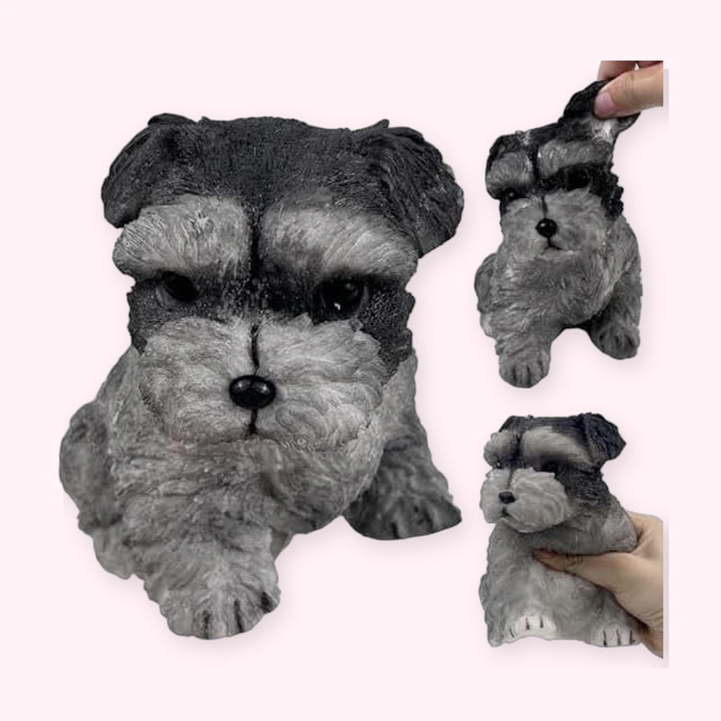 Realistic mini schnauzer dog squishy slow rising fidget
