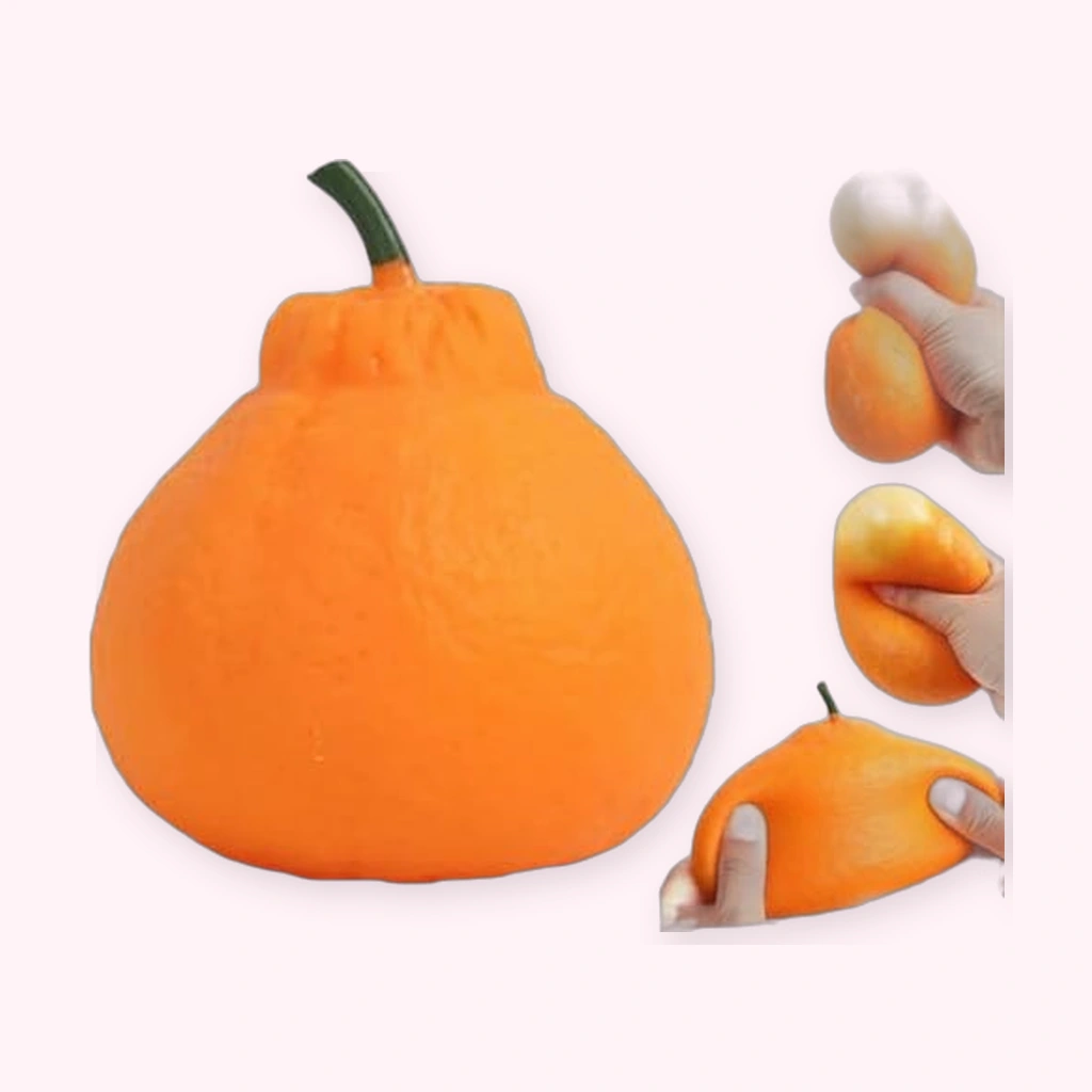Realistic Orange Squishy Slow Rising Fruit Stress Toy
