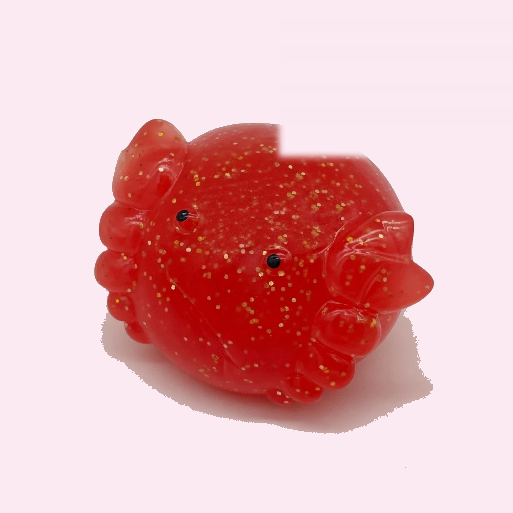 Red Glitter Crab squishy som går sakte tilbake til formen Squeeze Sensory Toy