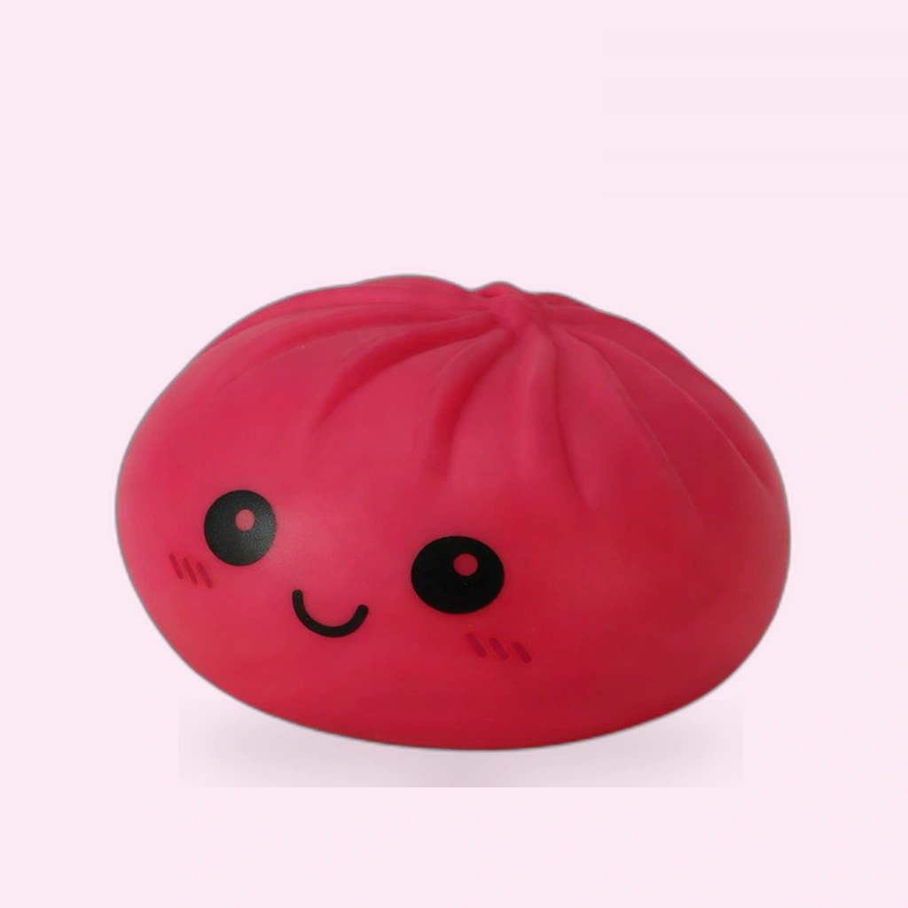 Red jumbo pea pod squishy soft slow rising bao bun fidget toy