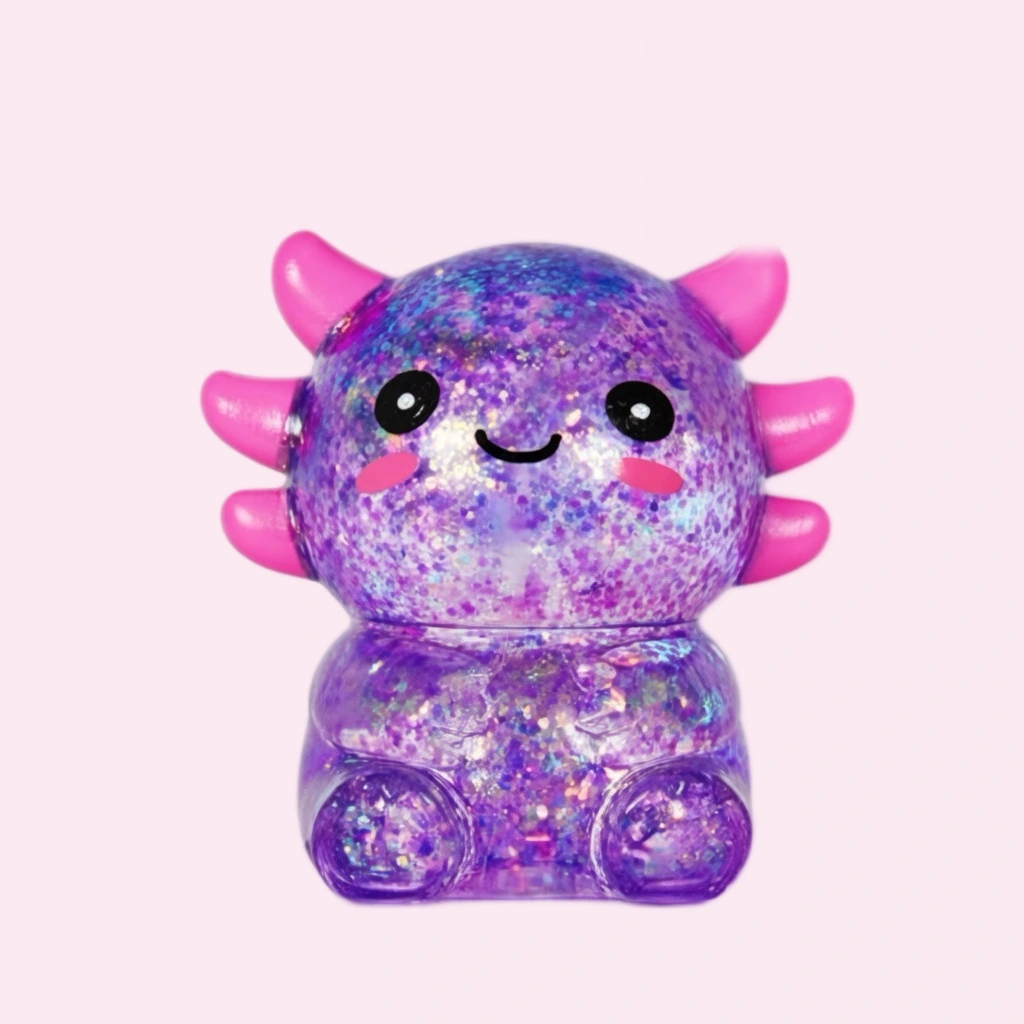 Seated Axolotl Squishy, Cute Slow-Rising Squeeze